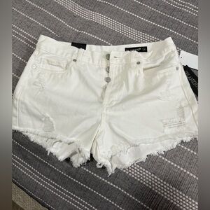 NWT Blank NYC high rise white shorts. Size 6, 28” waist